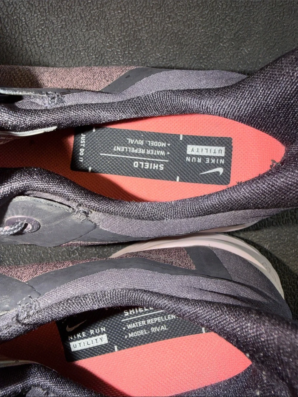 Nike Black and Pink Trail-Style Athletic Shoes
